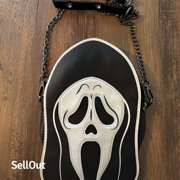 Spirit Halloween Ghost Face Cross Body Bag Black Unisex Adult - Picture 1 of 4